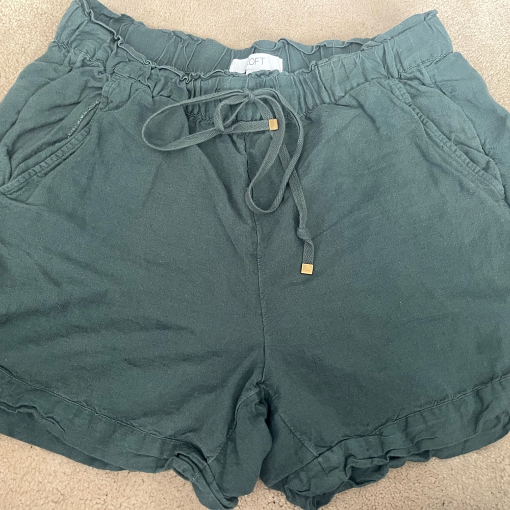 LOFT Green Athletic Shorts with Elastic Waistband